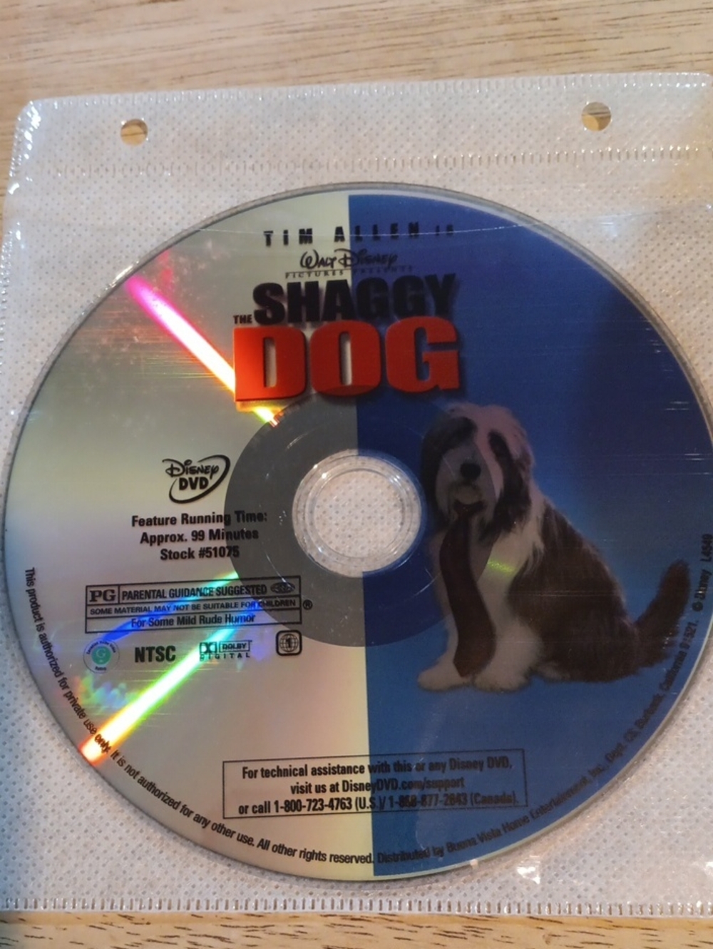 The Shaggy Dog DVD *NO CASE*